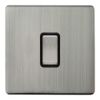 1 Gang Intermediate Single Light Switch Gloss Brush Chrome Screwless Plate N313DME