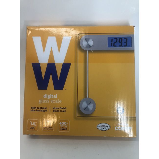 Conair WW26 Weight Watchers Digital Glass Scale with Blue Backlight Display  