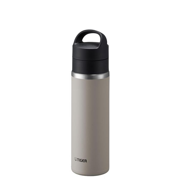 MKB-T048WK Tiger Water Bottle, 16.9 fl oz (480 ml), Vacuum Insulated Carbonated Bottle, Stainless Steel, Beer OK, Handle Holder Included, Portable, Compact, White