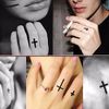 Nirbffo Black Cross Temporary Tattoos Waterproof Tattoo Men and Women Small Cross Tattoos Stickers 5 Sheets 10 x 17 cm