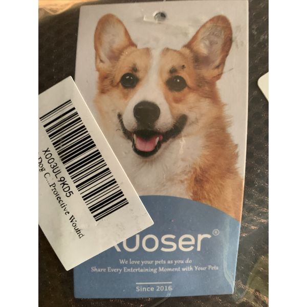 Kuoser Soft Dog Cone Collar S Size Brown after surgery, Adjustable buckle straps