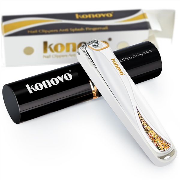 Konovo Nail Clippers for Women, Toe Nail Clippers for Thick Nails for Seniors, Nail Clipper with Catcher, Professional Fingernail Clipper