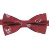 King & Priory Burgundy Red Embroidered Skull Bow Tie