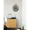 Metal Pocket Watch Style Skeleton Wall Clock with Moving Gears
