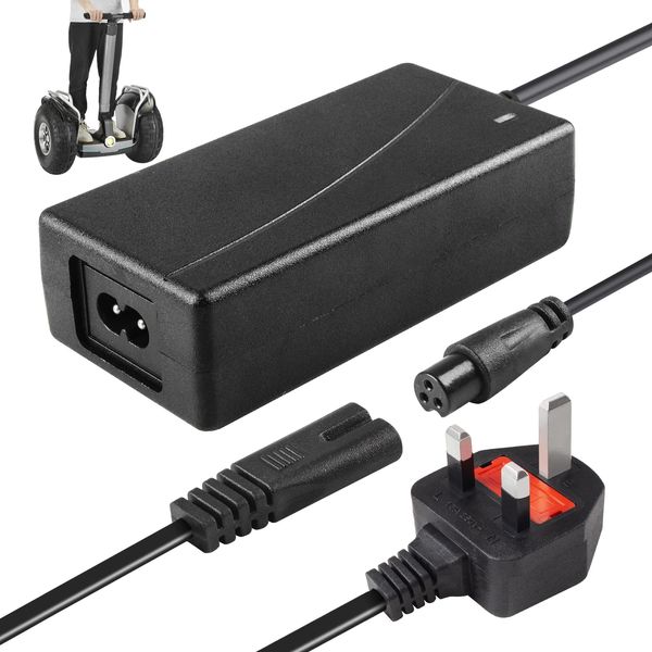 Hoverboard Charger, CJBIN 42V 2A Electric Scooter Charger, Hoverboard Charger Uk 3 Pin, Scooter Charger Adapter for Electric Self-Balancing Scooter, Segway Hoverboard, Two Wheel Drifting Board