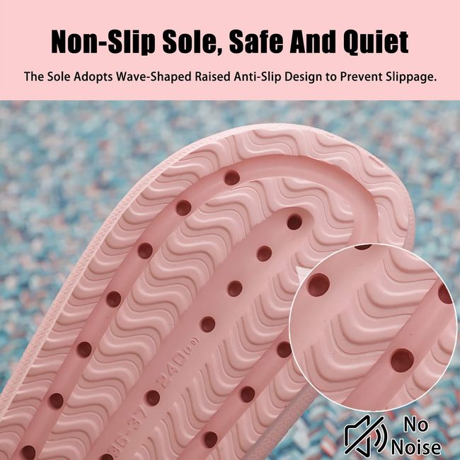  rosyclo Cloud Slides for Women and Men,Massage Comfy Non-Slip  Shower Bathroom Slides House Cloud Cushion Pillow Slides Sandals for