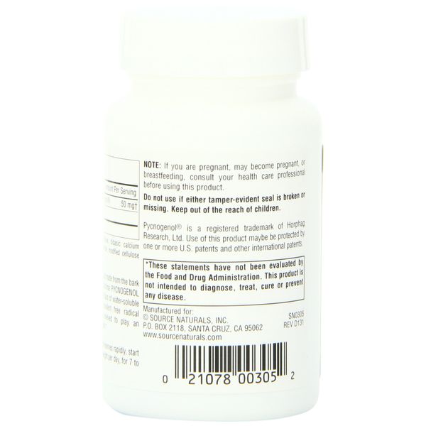 Source Naturals Pycnogenol 50 mg Proanthocyanidin Complex - 120 Tablets