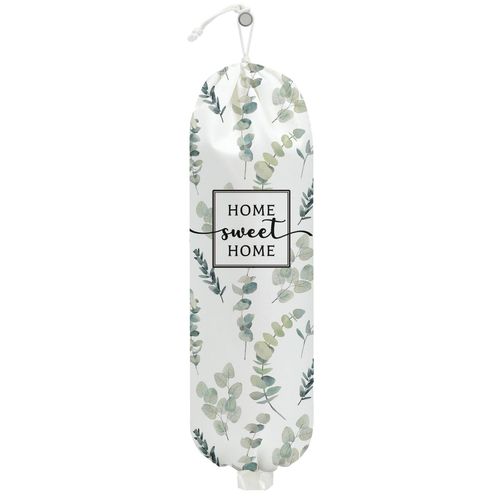 Eucalyptus Leaves Plastic Bag Holder, Wall Mount Grocery Bag Holder for Plastic Bags, Reusable Grocery Bags Storage Dispenser, Farmhouse Home Kitchen Decor, Housewarming Gifts for Women Mom Grandma