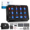 MICTUNING 12 Gang Switch Panel Kit Blue Led Auxiliary Relay System Marine 12/24V