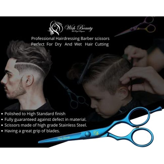 Professional Hair Cutting Shears,6 Inch Barber hair Cutting Scissors Sharp  Blades Hairdresser Haircut For Women/Men/kids 420c Stainless Steel Rainbow