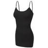 RT1002 Ladies Adjustable Spaghetti Strap Basic Long Cami Tank Top Black M