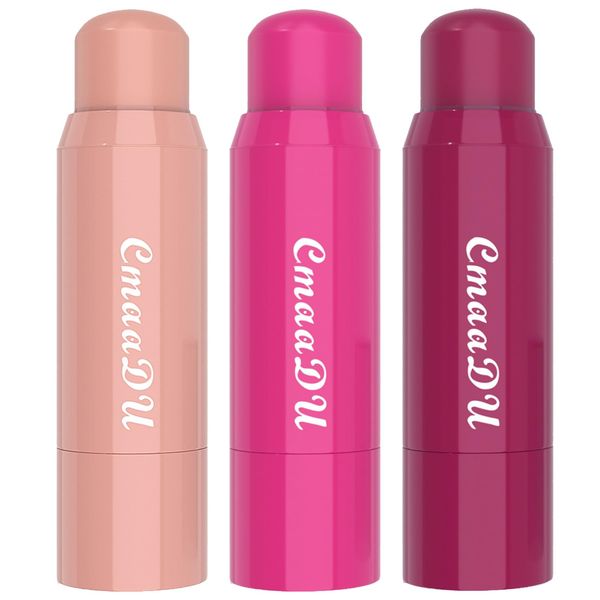 Joyeee 3 Farben Cream Blush Stick, Multi-Use Blush Stick for Lip Tint, Cheek und Lidschatten, Natürliche Matte Creme Blush, Leicht zu Mischen, Multi-Use Wangen Tint für Alle Hauttöne