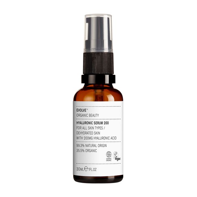 Evolve Organic Beauty - Natural Hyaluronic Acid 200 Serum | Small-Batch, Vegan Clean Beauty (1 fl oz | 30 mL)