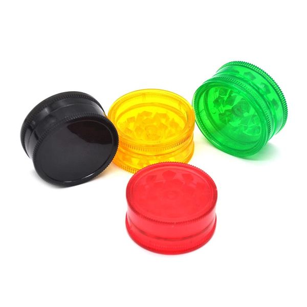 Plastic Herb Grinder 3 Part Mini Magnetic Shark Teeth Assorted Colours, 40mm 3 Piece Herb Grinders, 6 Colours to Choose from, Portable and Pocket Size, Smell Proof Airtight Storage (Clear)