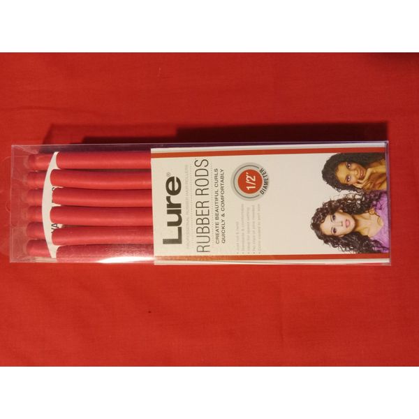 Lure Rubber Rods Hair Rollers Curlers 1/2 Inch Diameter Red Short/Medium*NEW*