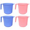 Kuber Industries Plastic 4 Pieces Bathroom Mug Set (Blue & Pink)