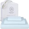 Luxury 800 Thread Count 100% Cotton Sheets - Light Blue Sateen Weave Twin Size B