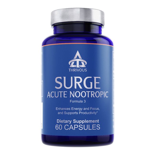 Thrivous Surge Acute Nootropic: Nootropic Jitter-Free Energy Focus Supplement