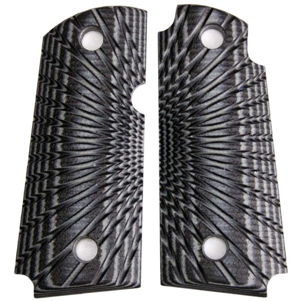 StonerCNC Micro Carry 9 9mm Starburst G10 Grips with or Without Ambi Compatible with Kimber (Grey Black, Ambi)