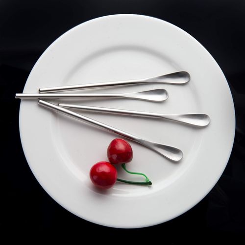 IMEEA Stainless Steel Long Spoon Stirring Stick Coffee Spoon Tea Spoon Stirrer Set of 4 Silver