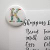 Letter K Floral Monogram Initial Kitchen Refrigerator Locker Button Magnet