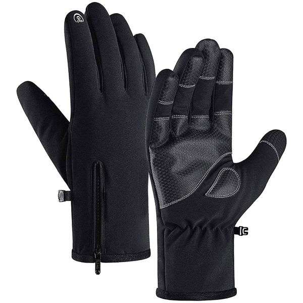 Jeniulet 100% Waterproof Winter Gloves -30℉ Warm Windproof All Fingers Touch Screen Gloves for Men Skiing and Outdoor Work