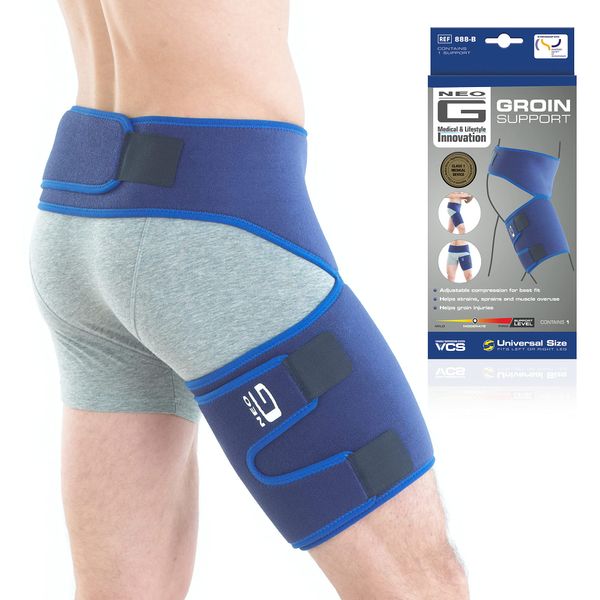 Neo-G Groin Support Men and Women for Thigh, Hamstring, Pulled Groin, Strains, Sprains – Hamstring Support, Thigh Support - Adjustable Compression Wrap - Class 1 Medical Device