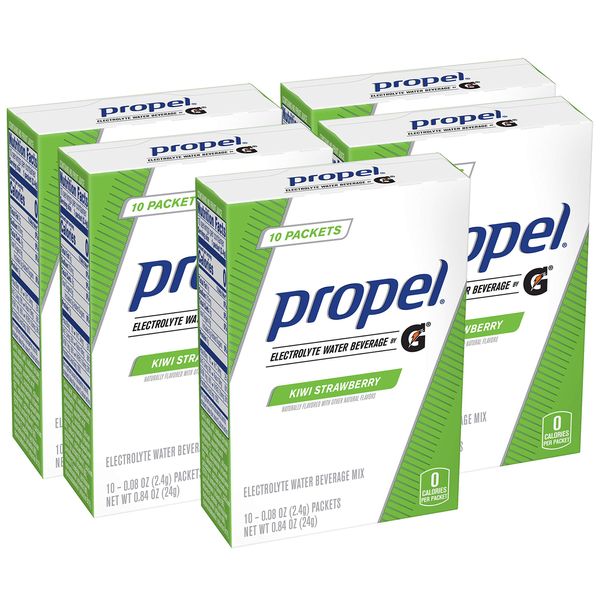 Propel Powder Packets Kiwi Strawberry With Electrolytes, 10 Count (Pack of 5)