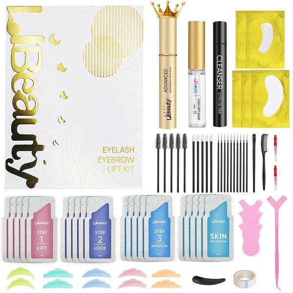 Libeauty Eyelash lift kit Brow Lamination Kit with Lash Growth Serum New Eyebrow Perm Kit Can Last 6-8 Weeks Home & Salon Use Black