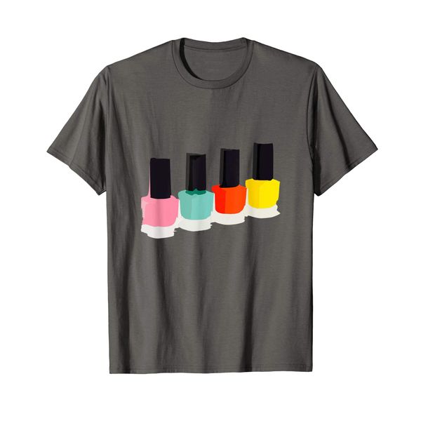 Colorful Nail Polish Manicure Abstract Design T-Shirt