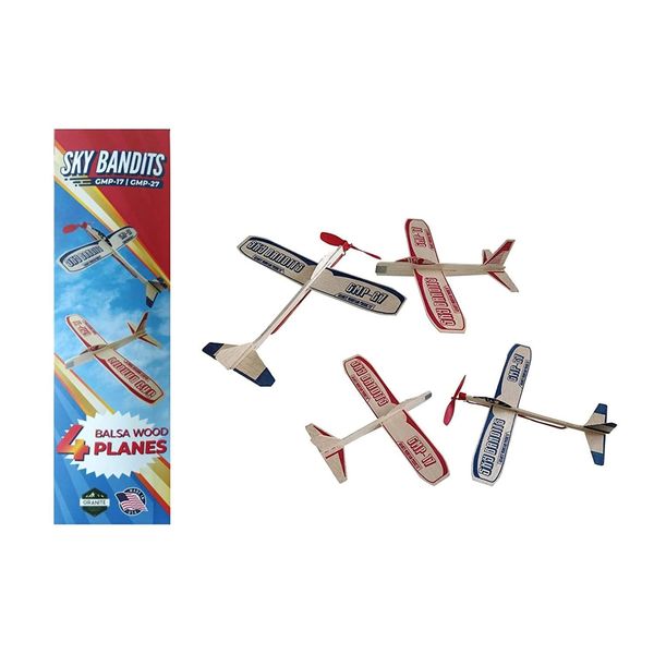 Balsa Wood Airplane Kits |Gliders And Propeller Plane Toys Set | Set Of 4 Wooden Airplane | 2 Rubberband Powered Propellor Planes And 2 Balsa Wood Glider Planes | Model Toy Airplane Kit