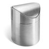 Mini Trash Can W/Lid, 1.5L Small Garbage Bin Brushed Stainless Steel Trash Can