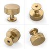 9BUILD 10 Pack Kitchen Cabinet Knobs Champagne Bronze, Round Drawer Pulls for Bathroom Dresser and Hardware