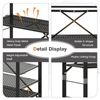 Foldable 5-Tier Storage Shelves Adjustable Collapsible Organizer Rack w/ Wheels