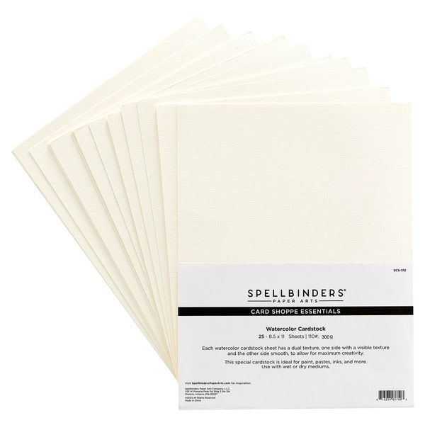 Spellbinders 25-Pack Watercolor Paper, White