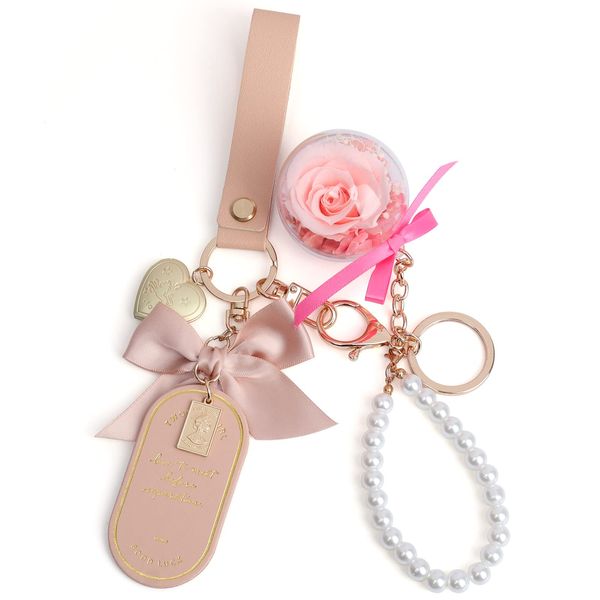 Yi-gog Preserved Flower Keychain, Cute, Key Chain, Stylish, Removable, Women’s Anniversary, Rose, Present, Never Withered Flower, Girlfriend, Girlfriend, Mother, Cute, Popular, Birthday, Wedding Gift,