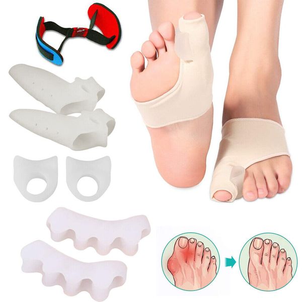 9Pcs Bunion Corrector Protector Sleeves Kit Toe Separator Spacer Pain Relief Hot