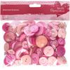 Papermania 250 g Assorted Buttons, Pink
