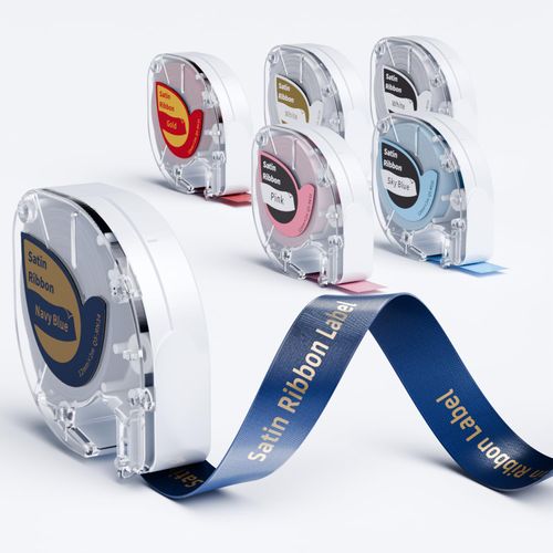Phomemo P12 Label Tape, Label Maker Refills for Phomemo P12 & P12-Pro Phomemo LT12 Label Maker, Plastic Label Tape Compatible Dymo Label Maker Refills, Work with LetraTag Dymo 200B LT-100H, 6 Pack