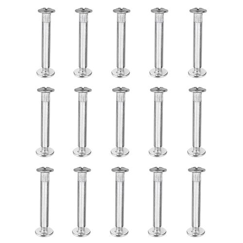 15 Pcs Connecting Screws Bolts M5 Abinet Connectors for Kitchen Cabinet Furniture Carcase Unit Connecters, Silver