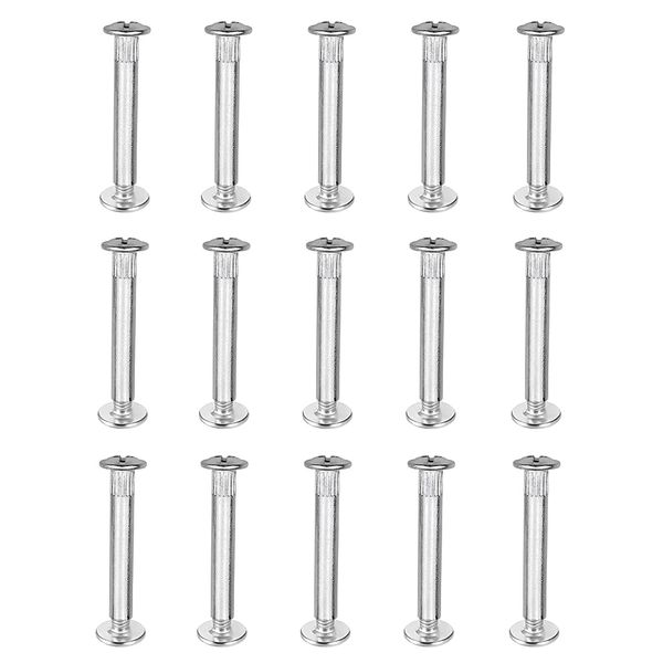 15 Pcs Connecting Screws Bolts M5 Abinet Connectors for Kitchen Cabinet Furniture Carcase Unit Connecters, Silver