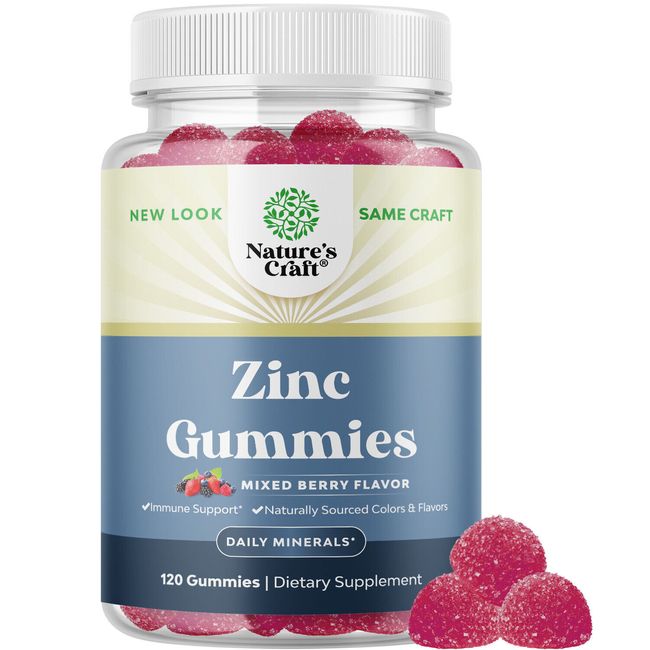 Extra Strength Zinc Gummies for Adults - Citrate 50mg Per Serving Immunity