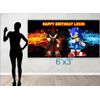 Birthday banner Personalized 6ft x 3 ft  Sonic & Shadow, Party decor