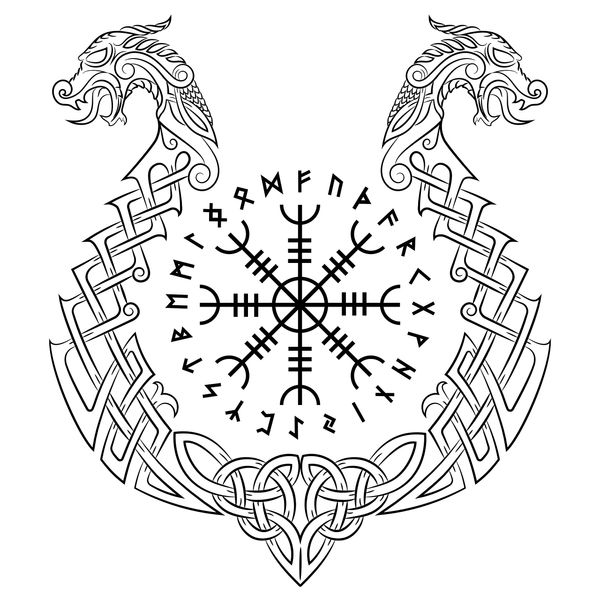 Dopetattoo 6 Sheets Viking Tattoos Temporary Fake Tattoos For Men Adults Aegishjalmur Helm of Awe Helm of Terror Icelandic Magical Staves Temporary Fake Tattoo For Women Neck Chest For Woman