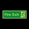 Fire Exit Final Right Photoluminescent Plastic Sign - Emergency/Fire Exit/Extinguisher (EE75)