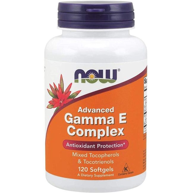 NOW Advanced Gamma E Complex Mixed Tocopherol & Tocotrinol 120 Softgels