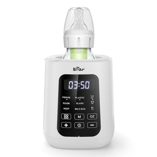 Bear Baby Bottle Warmer, Milk Warmer Breastmilk Bag Formula Fast Warming for New Born Baby Bottles, with Time Temp Control Automatic Shut Off at Home Use