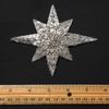 2-pcs Star Rhinestone Beaded Applique, Beaded Patch, 4" x 4-3/4'', TR-12145 (Crystal / Silver)