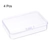 sourcing map 4pcs Component Storage Box 3.35" PP Electronic Organizer Box with Cover Hardware Containers Tools Boxes for Small Accessories