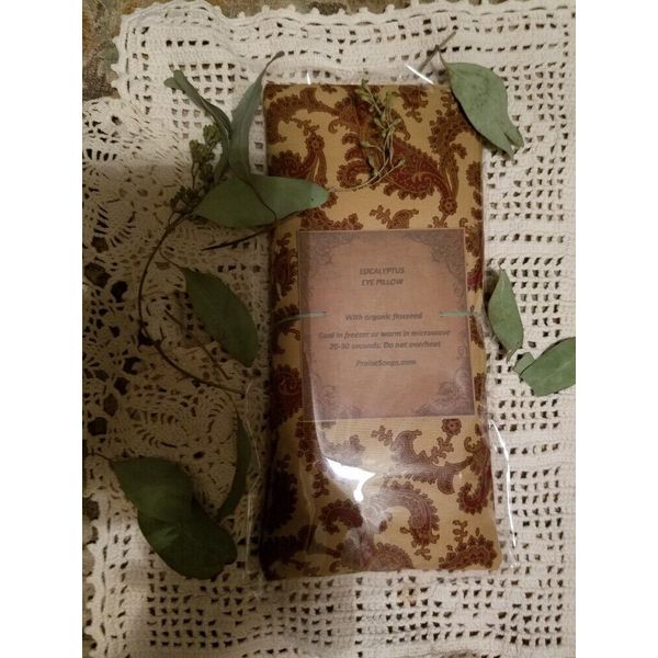 elegant EUCALYPTUS   eye pillow Aromatherapy  & MICROWAVE HEAT/COLD PACK